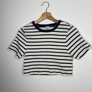 & Other Stories Crop Stripe Ringer Tee